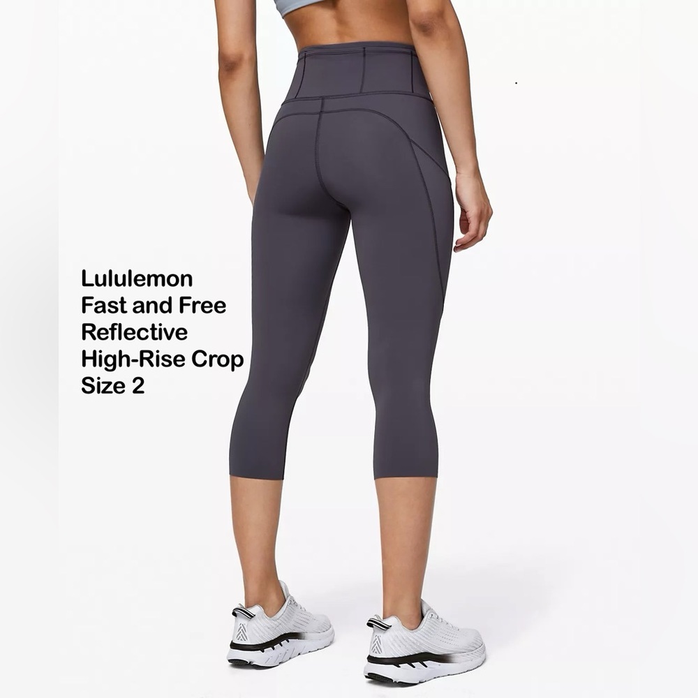 Lululemon Fast and Free Reflective High-Rise Crop 19"